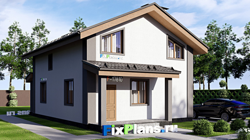 Проект дома с мансардой 8х13 м S127м2 F-17810