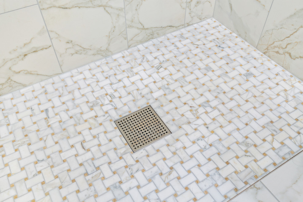 Mission Viejo Master Bathroom Remodel with Marble Mosaic Shower Floor ...