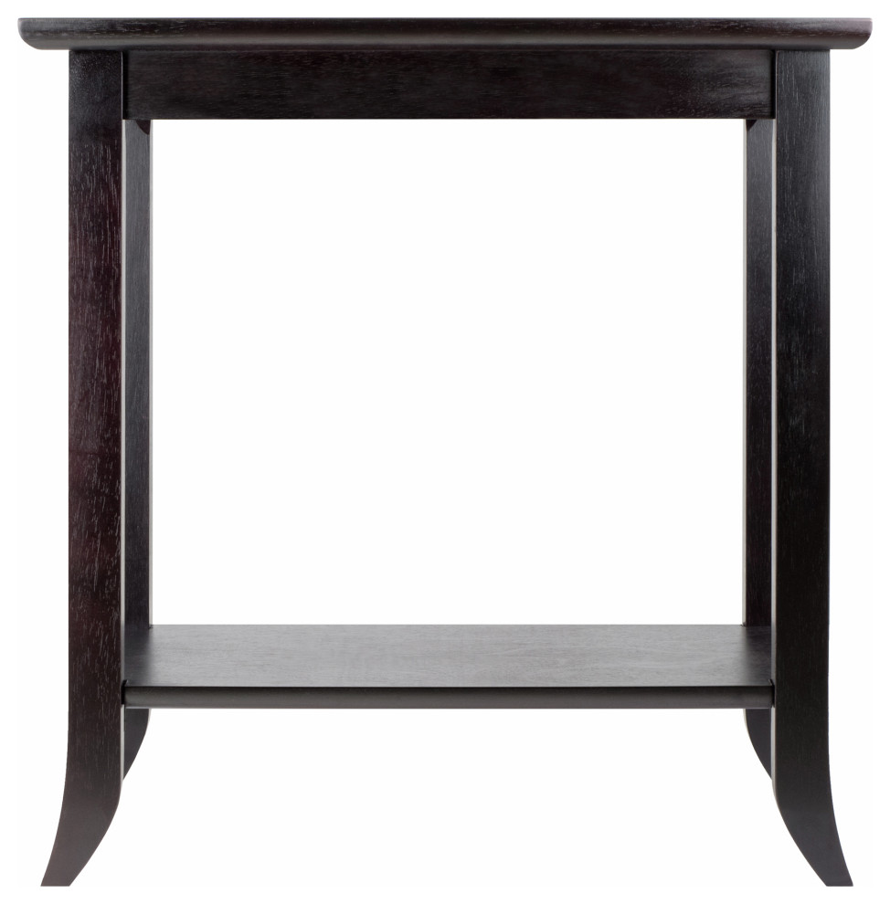 Genoa Rectangular End Table, Espresso Transitional Side Tables And