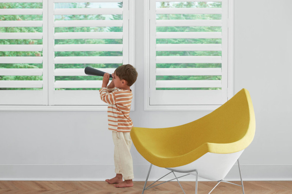 Nurseries/Children's Room - NEWSTYLE® HYBRID SHUTTERS
Fabric/Material: Hybrid
Color: Polar White