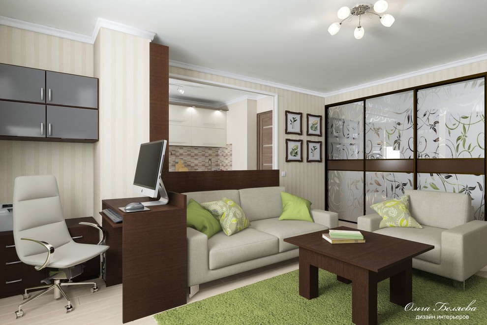 Кухня объединенная с гостиной