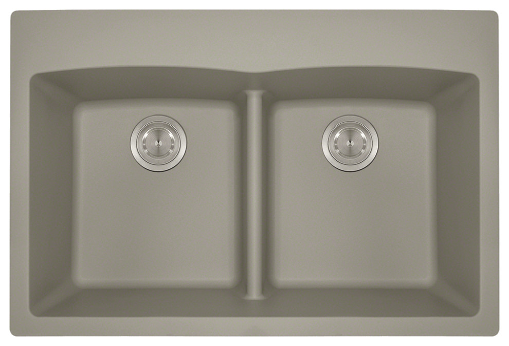 Kitchen Topmount Sink Double Equal Bowl Low-Divide - AstraGranite