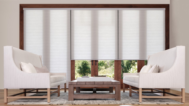 Shades of White (Blinds & Shutters, too!) contemporary-living-room