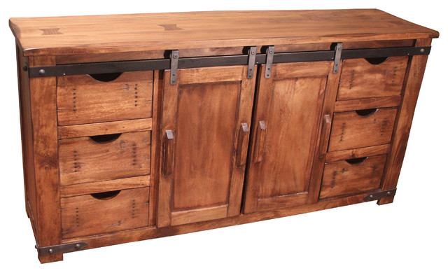 60" solid wood tv stand - farmhouse - entertainment centers and tv