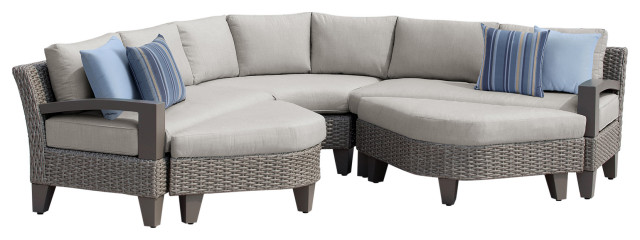 Ove Decors Sutton Ii 5 Piece Grey Sectional Patio Set With Ottomans Tropical Outdoor Sofas By Ove Decors