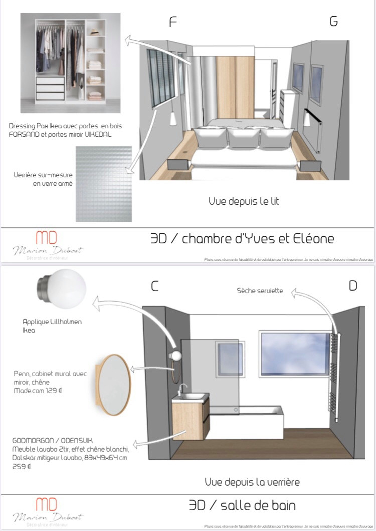 3D chambre et salle de bain