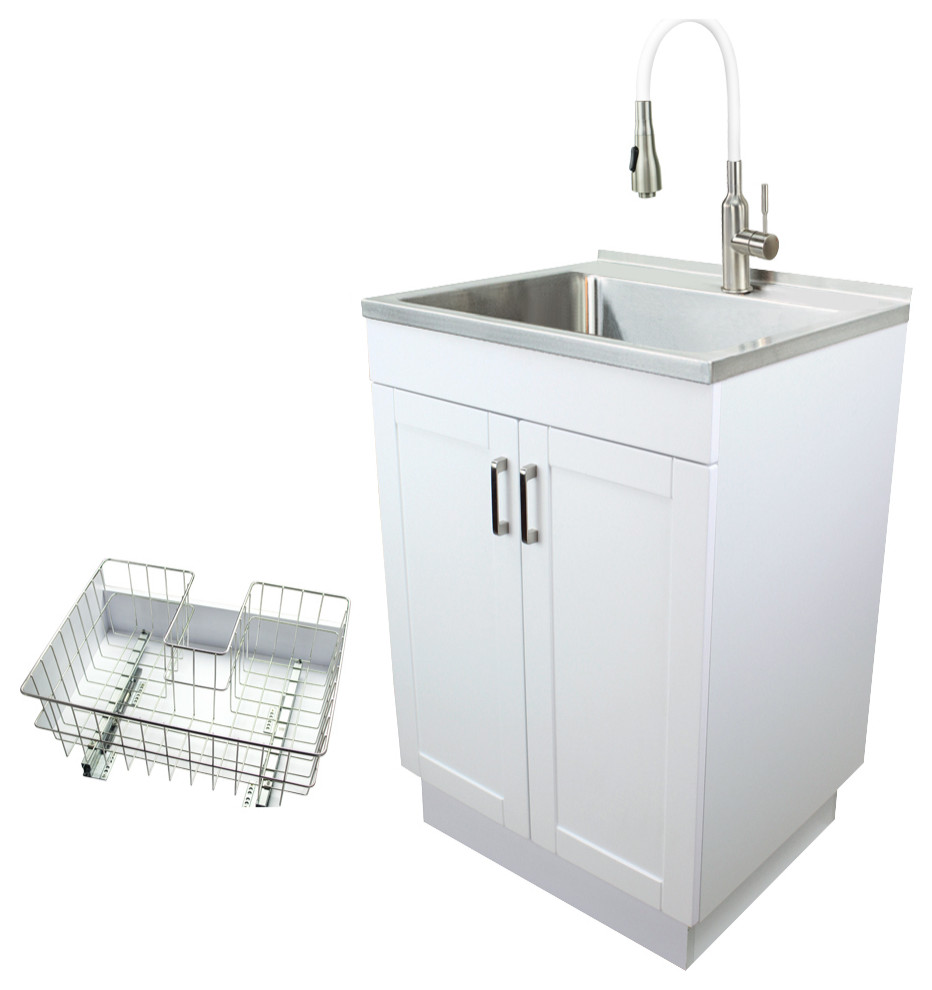 Transolid 24in AllinOne Laundry with Sink and Faucet in