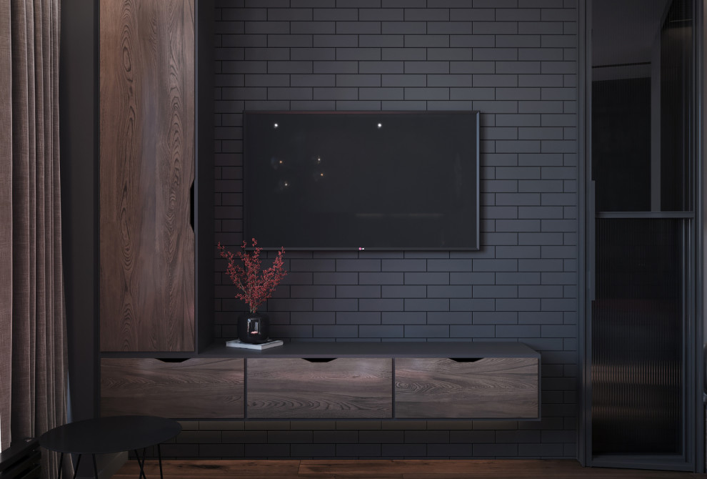 Квартира-студия в темных тонах