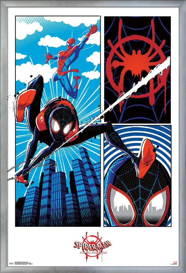 Spider-Man: Spider-Verse Panel Poster, Silver Framed Version