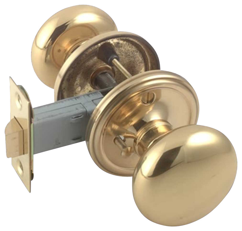 2 3/8" Backset Door Knob Privacy Set, Solid Brass