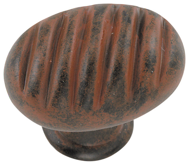 1 3/8" Oval Milan Knob Rust Industrial And Drawer Knobs
