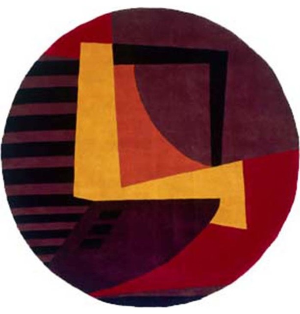 New Wave Hand Tufted Rug Plum Contemporary Area Rugs By Momeni Rug New Wave 7 9 X Round Nw