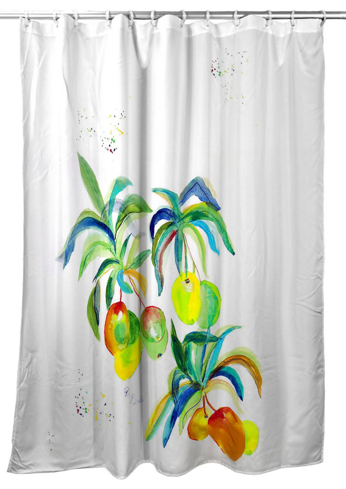 Betsy Drake Mangos Shower Curtain, 74 inches Farmhouse Shower