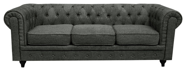 Chesterfield Modern Contemporary Tufted On Linen Sofa Chesterfield Modern Contemporary Tufted On Linen Sofa Ash