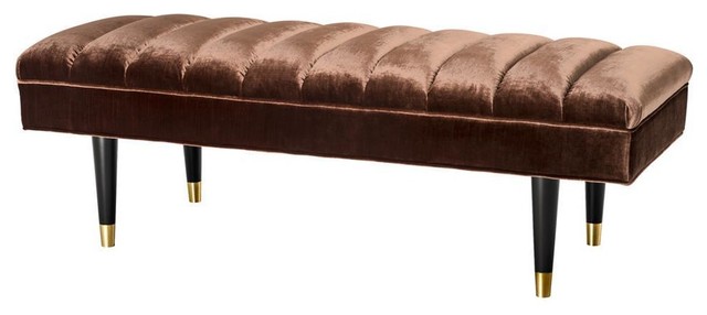 Orange Velvet Bench | Eichholtz Margot L - Midcentury ...