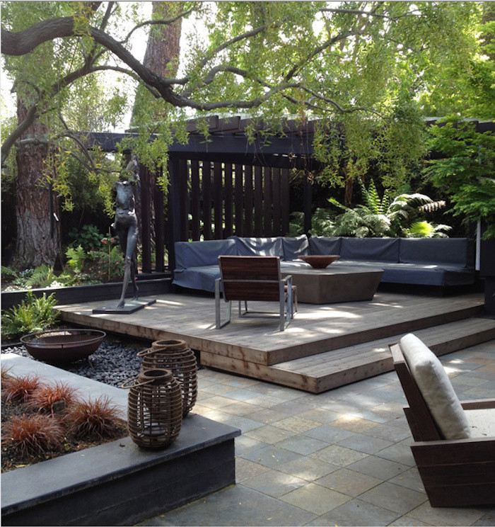 Inspiration for a large midcentury backyard deck in San Francisco.