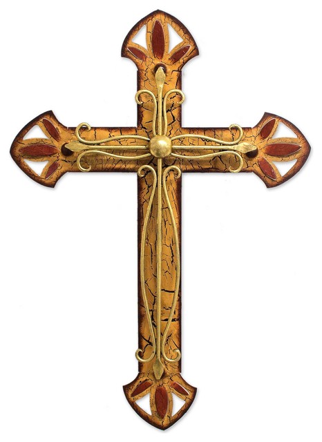 Vintage Cross Iron Wall Sculpture - Traditional - Metal Wall Art - by ...