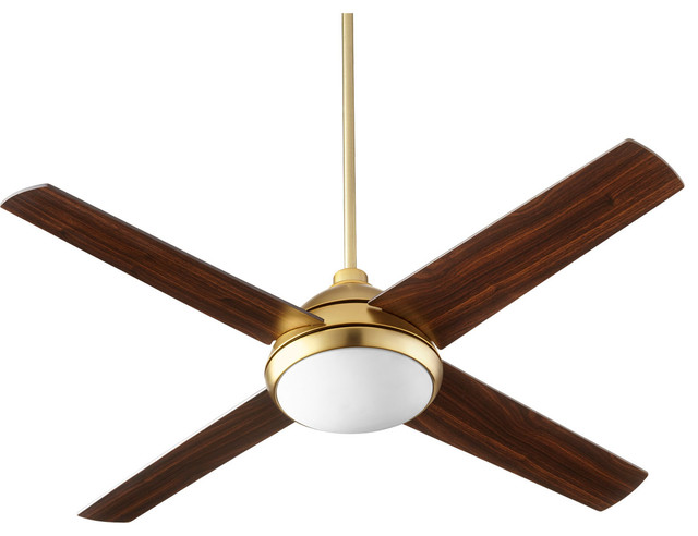 Quorum Quest 52 4 Blade Led Indoor Ceiling Fan In Aged Brass Quorum Quest 52 4 Blade Led Indoor Ceiling Fan In Aged Brass Transitional Fans By Lighting New York
