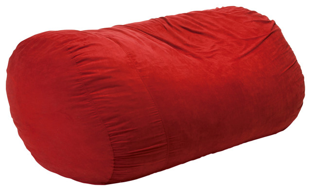 Wanda Traditional 8 Foot Suede Bean Bag Cover Only Chinese Red