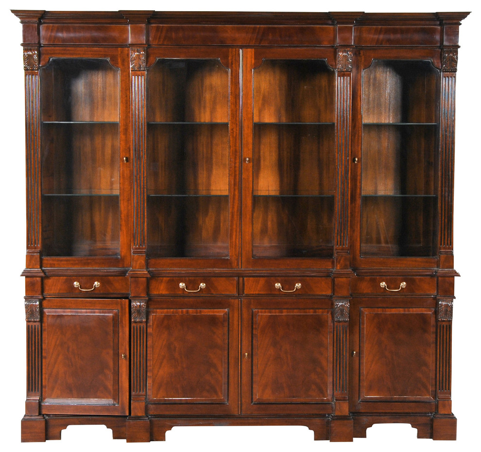 Large Mahogany Breakfront China Closet - Traditional - China Cabinets ...