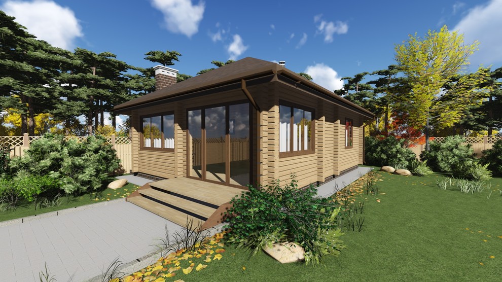 Баня из профилированного бруса 200x142. Общая площадь - 63 кв.м