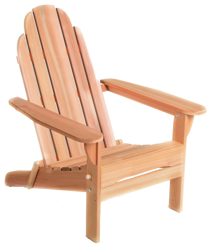Cedar Folding Adirondack Chair Transitional Chairs By All Things Inc Houzz - Leisure Season Reclining Patio Muskoka Chair With Pull Out Ottoman