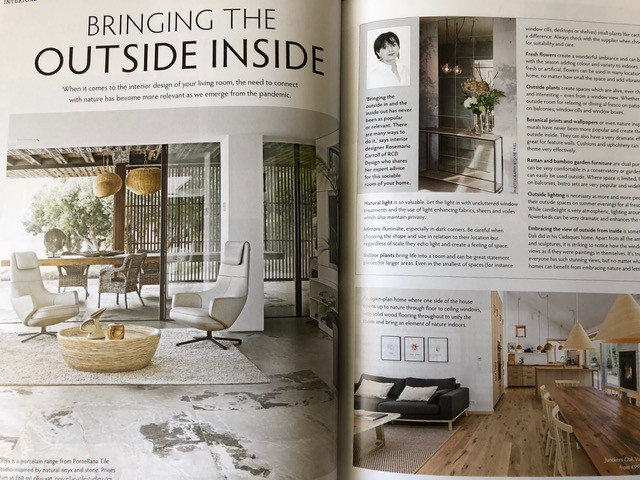 The article in Ireland’s Homes Interiors and Living magazine June 2021 issue.