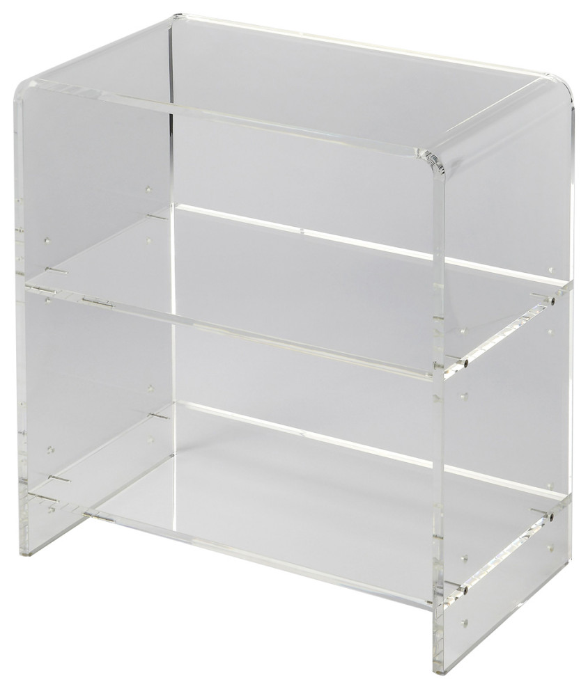 Home Office Acrylic Crafted Bookcase, Crystal Clear