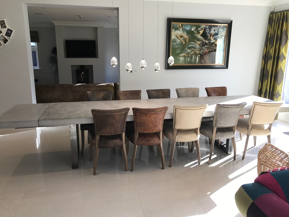 3 Metre Extendable Polished Concrete Dining Table Contemporary