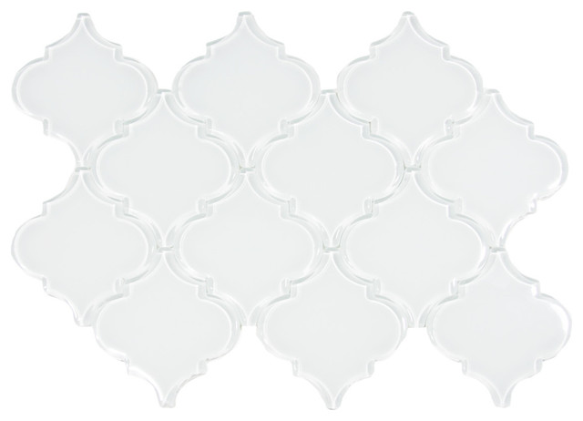 White Arabesque Glass Tile