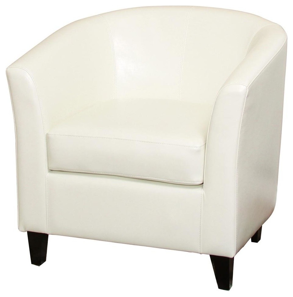 Upholstered Dover White Club Chair