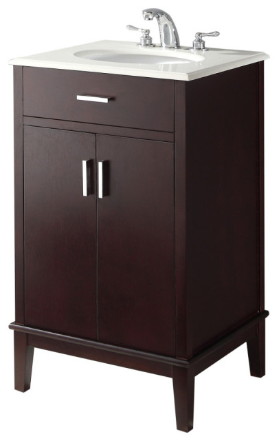 Urban Loft 20 inch Bath Vanity with Bombay White Engineered Quartz ...