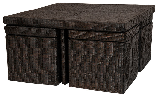 Rush Gr Coffee Table With Four Stools Mocha Rush Gr Coffee Table With Four Stools Mocha