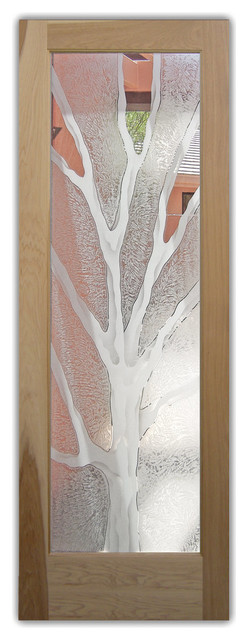 Pantry Door with Glass Branch Out 2D