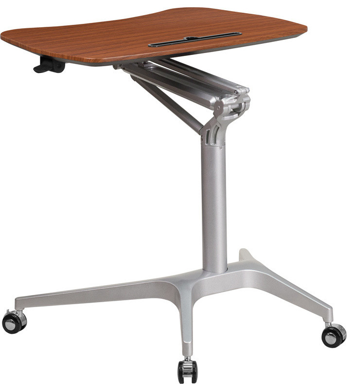 Flash Furniture Mobile SitDown, StandUp Mahogany Computer Desk NANIP