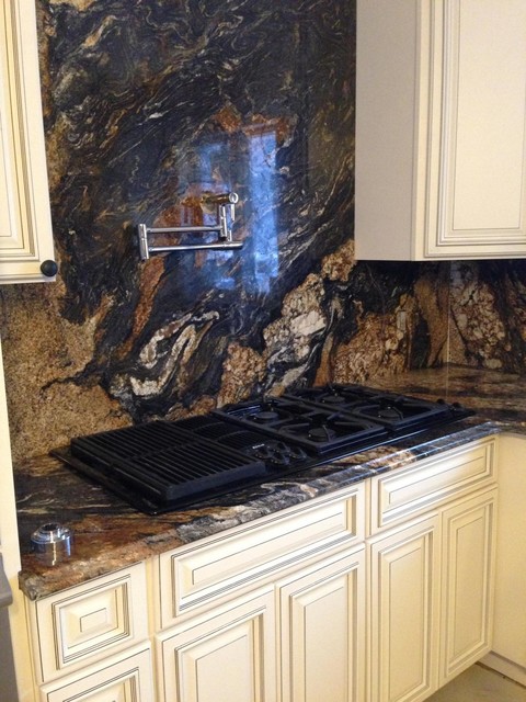 Magma Granite Countertop And Backsplash Contemporary Kitchen