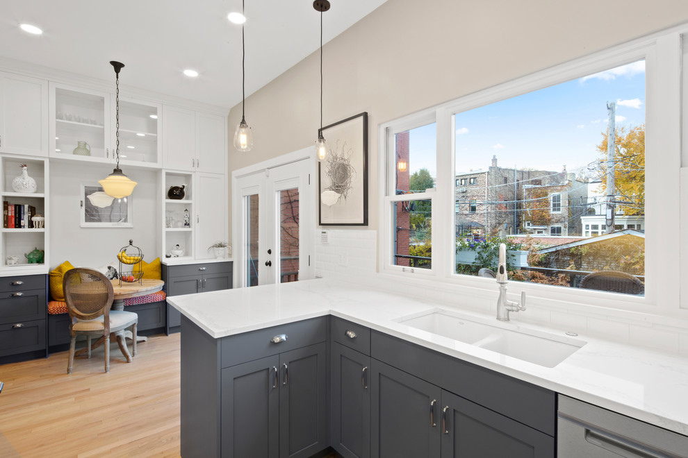Inspiration for a transitional home design remodel in Chicago