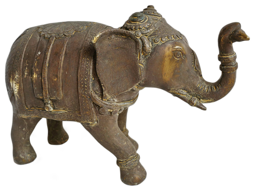 Consigned Antique Bronze Elephant Bookend