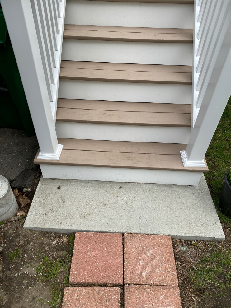 covering concrete stair footing with pavers