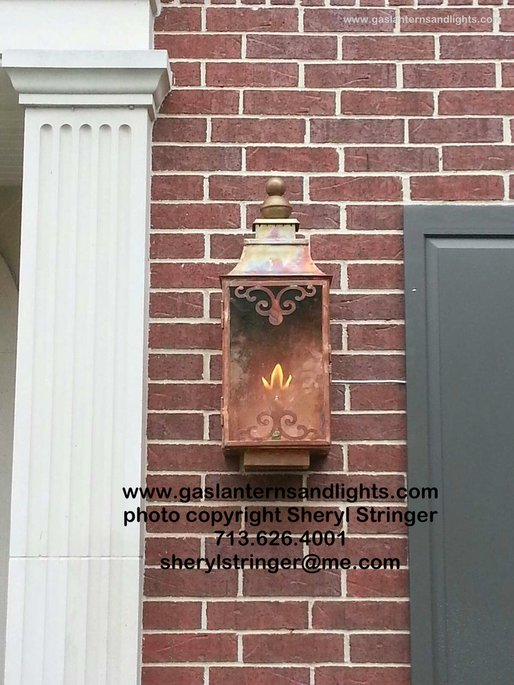 Sheryl's Ornate Gas Lantern with Natural Finish