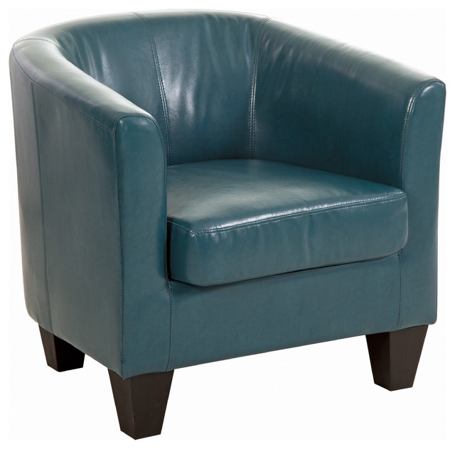 Grafton Home Enzo Faux Leather Tub Chair, Peacock Contemporary