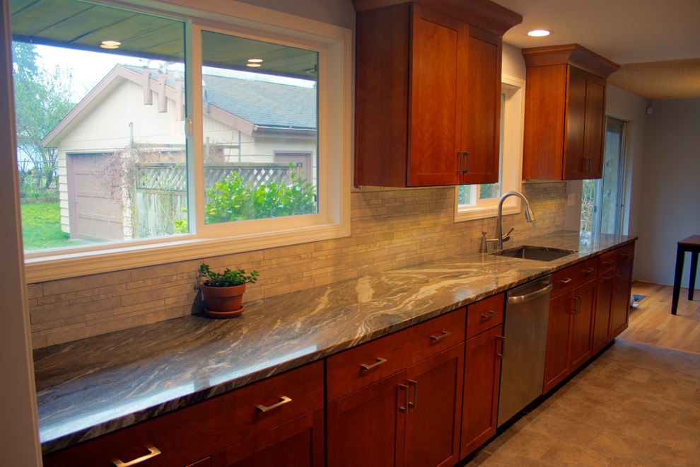 Inspiration for a transitional home design remodel in Seattle