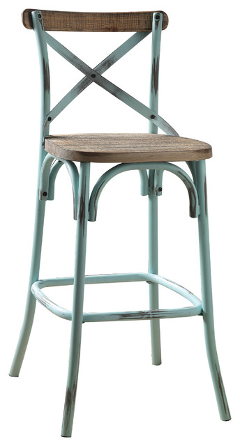 ACME Zaire Bar Chair, Antique Sky 29"