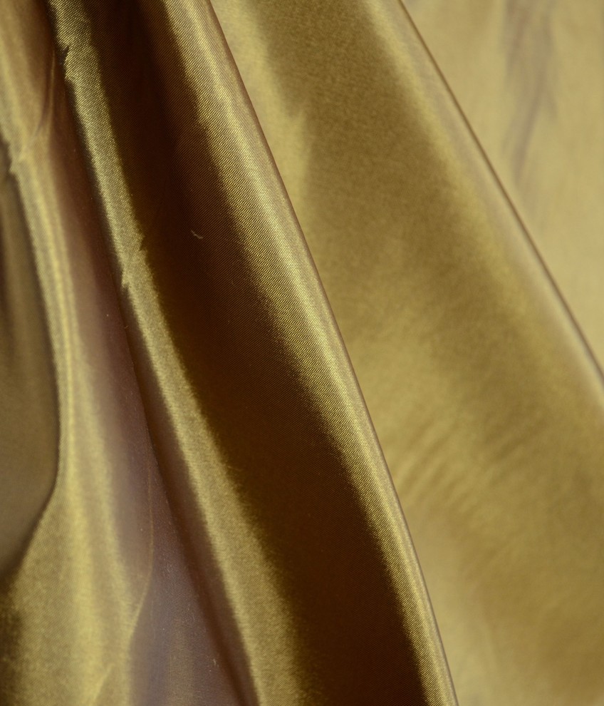 Solid Shiny Faux Silk Polyester Gold Drapery Fabric