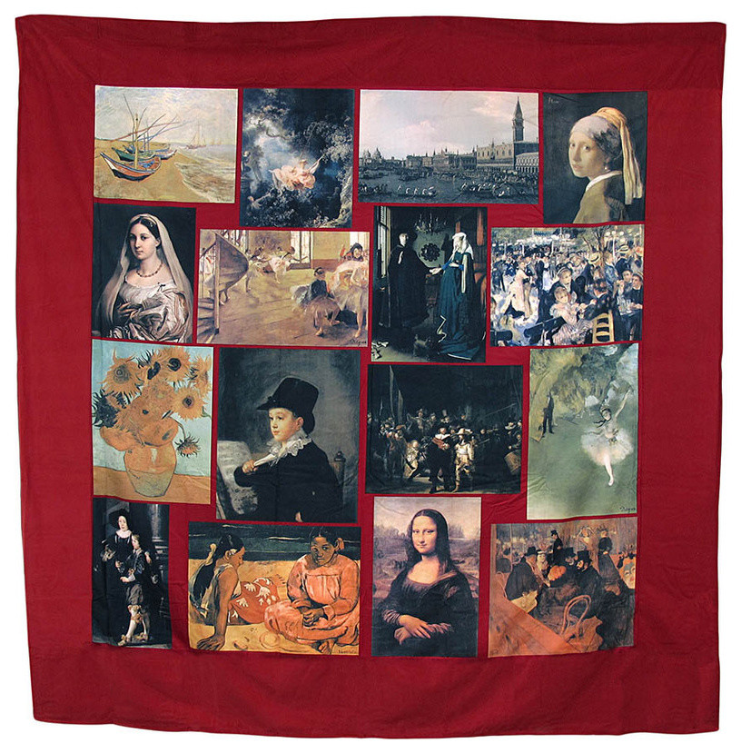 Famous Art Masterpieces Shower Curtain 72 Inch x 72 Inch.