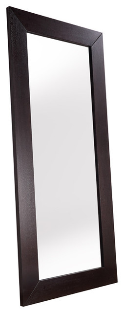 36"x79" Thick Boarder Leaning Mirror In Espresso Veneer