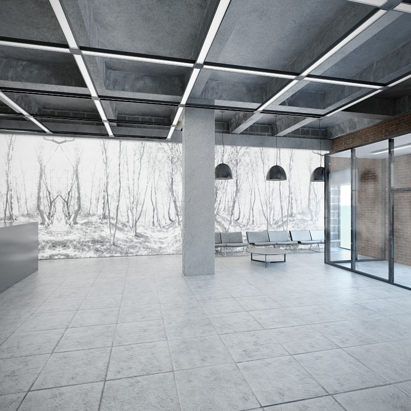 Бизнес-центр на "Трехгорке". Вестибюль. Ресепция.