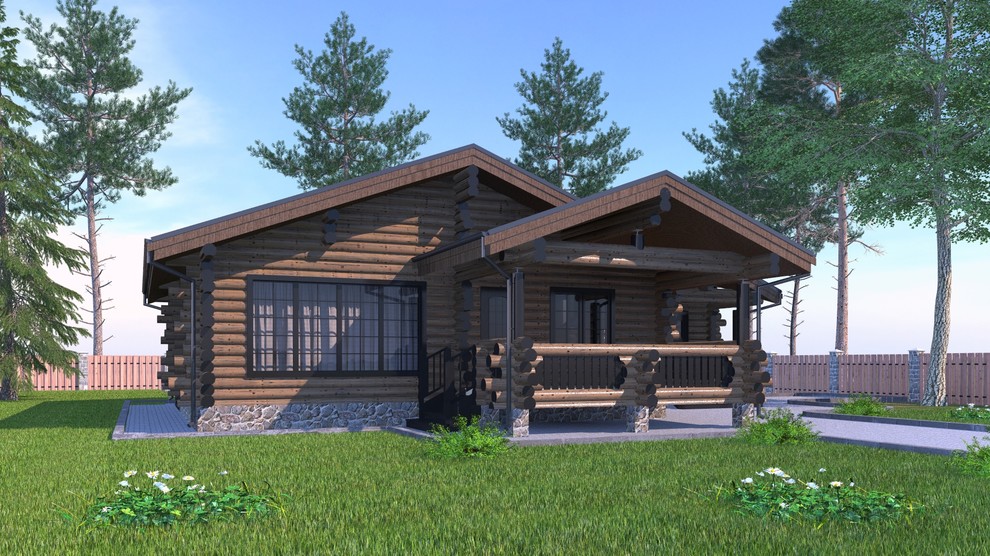 дом одноэтажный из бревна