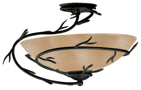 Twigs 1 Light Semi Flush Bronze Finish