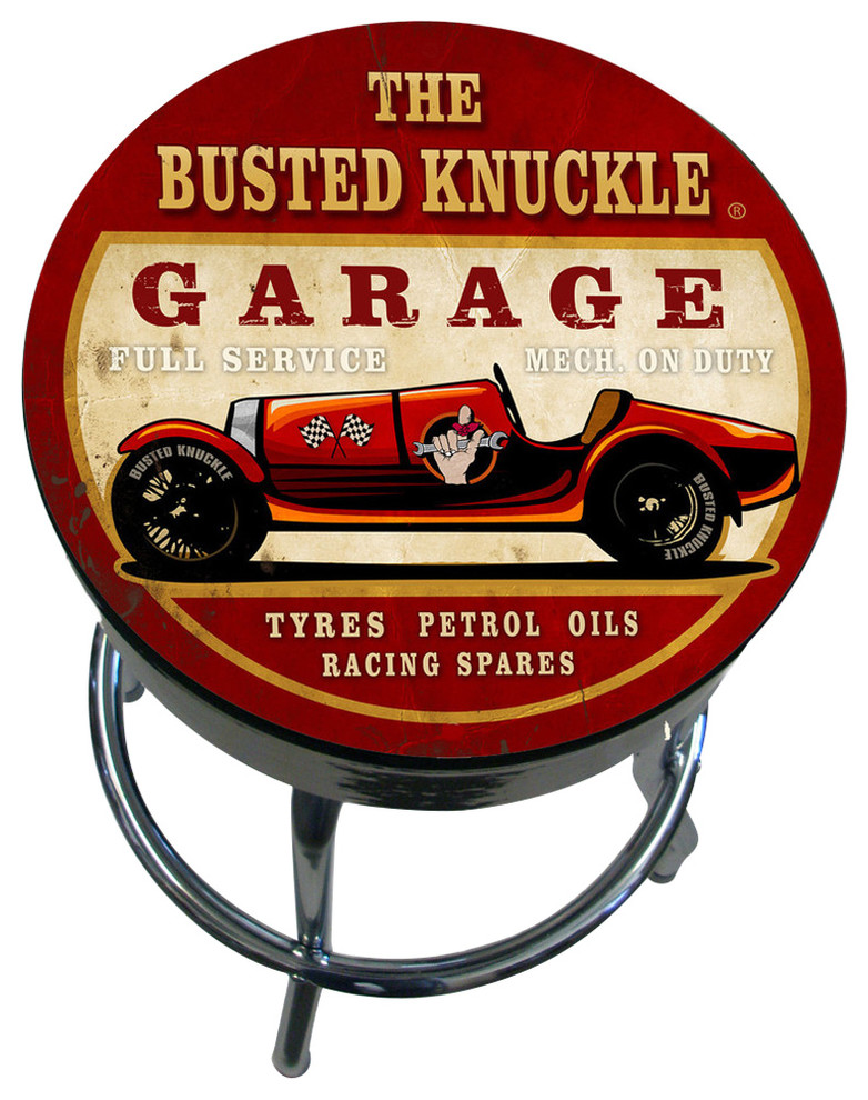 busted knuckle garage repair /& despair under roof Bar Stool chair shop bench car